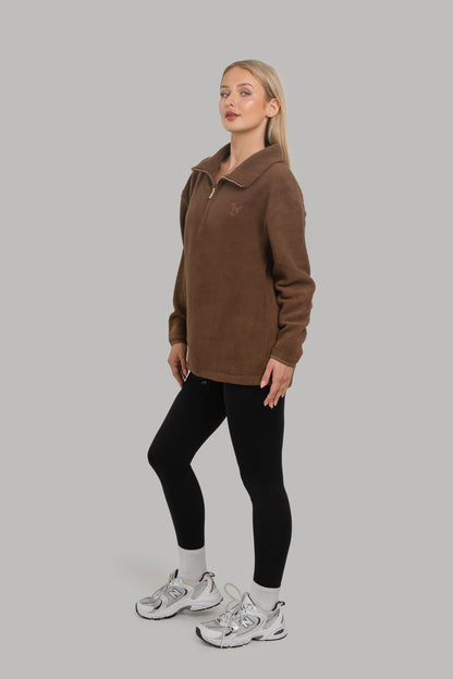 Chloe Luna Long Fleece Brown